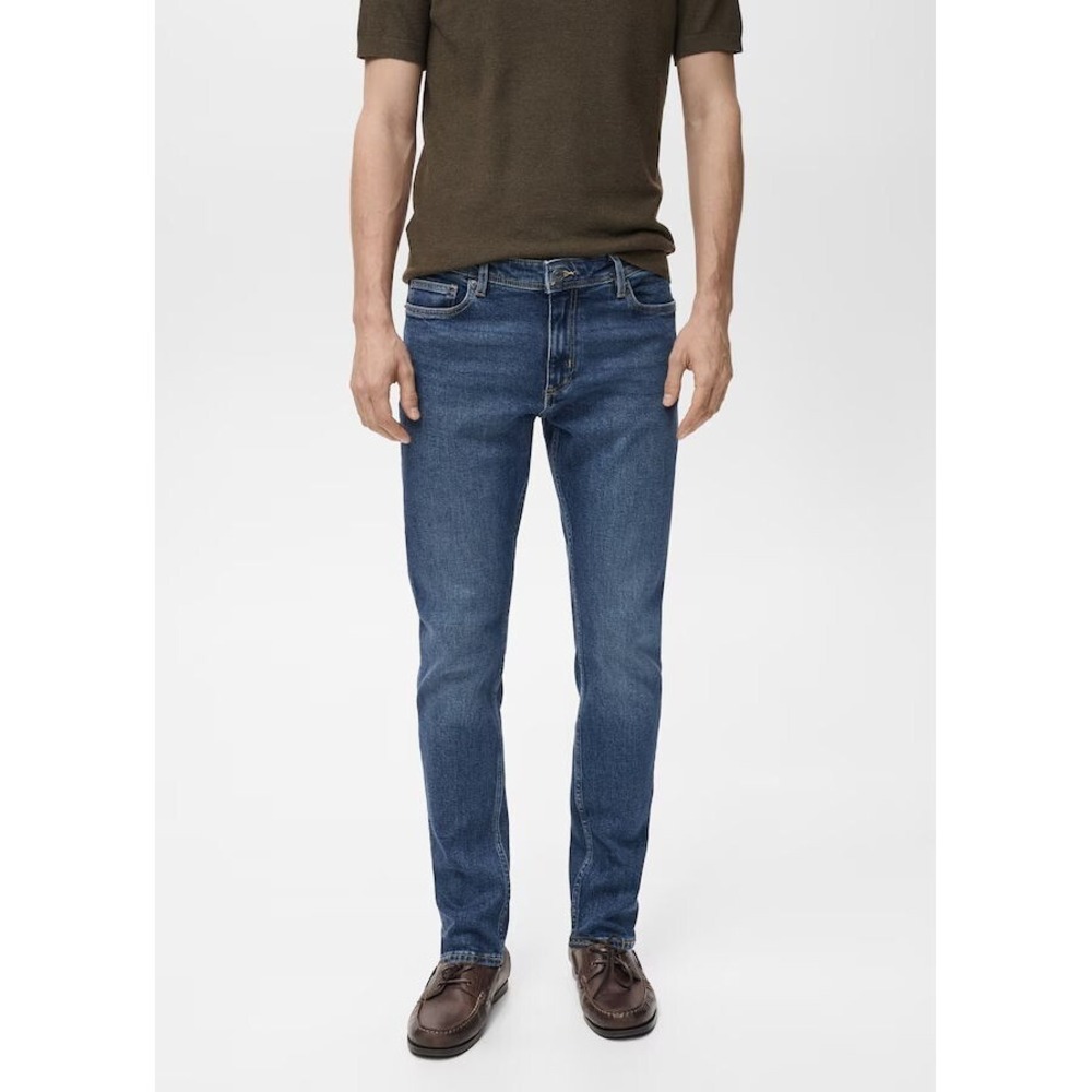 Mango MNG Men's Jan Slim-Fit Faded Dark Wash Jeans - US Size 30, 31" Inseam